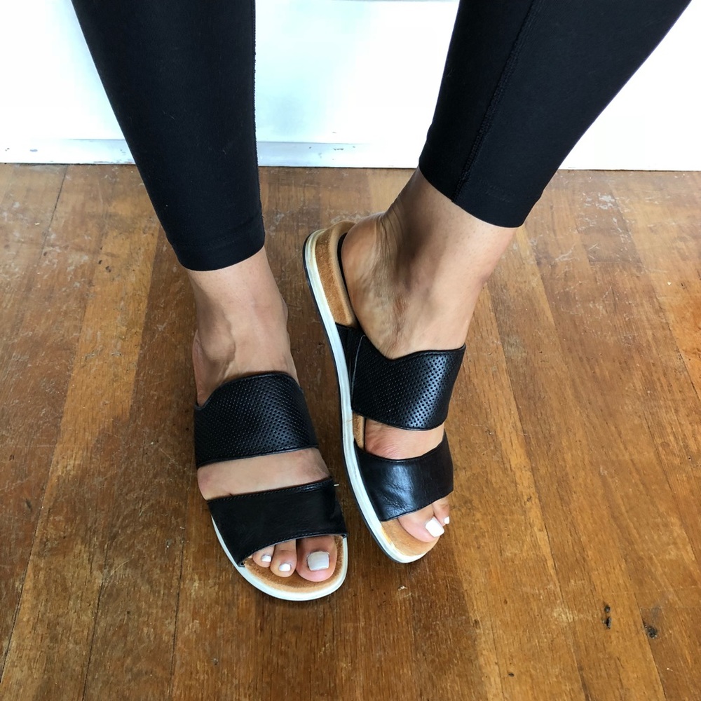 Free People Naya Korthay Black Leather slides